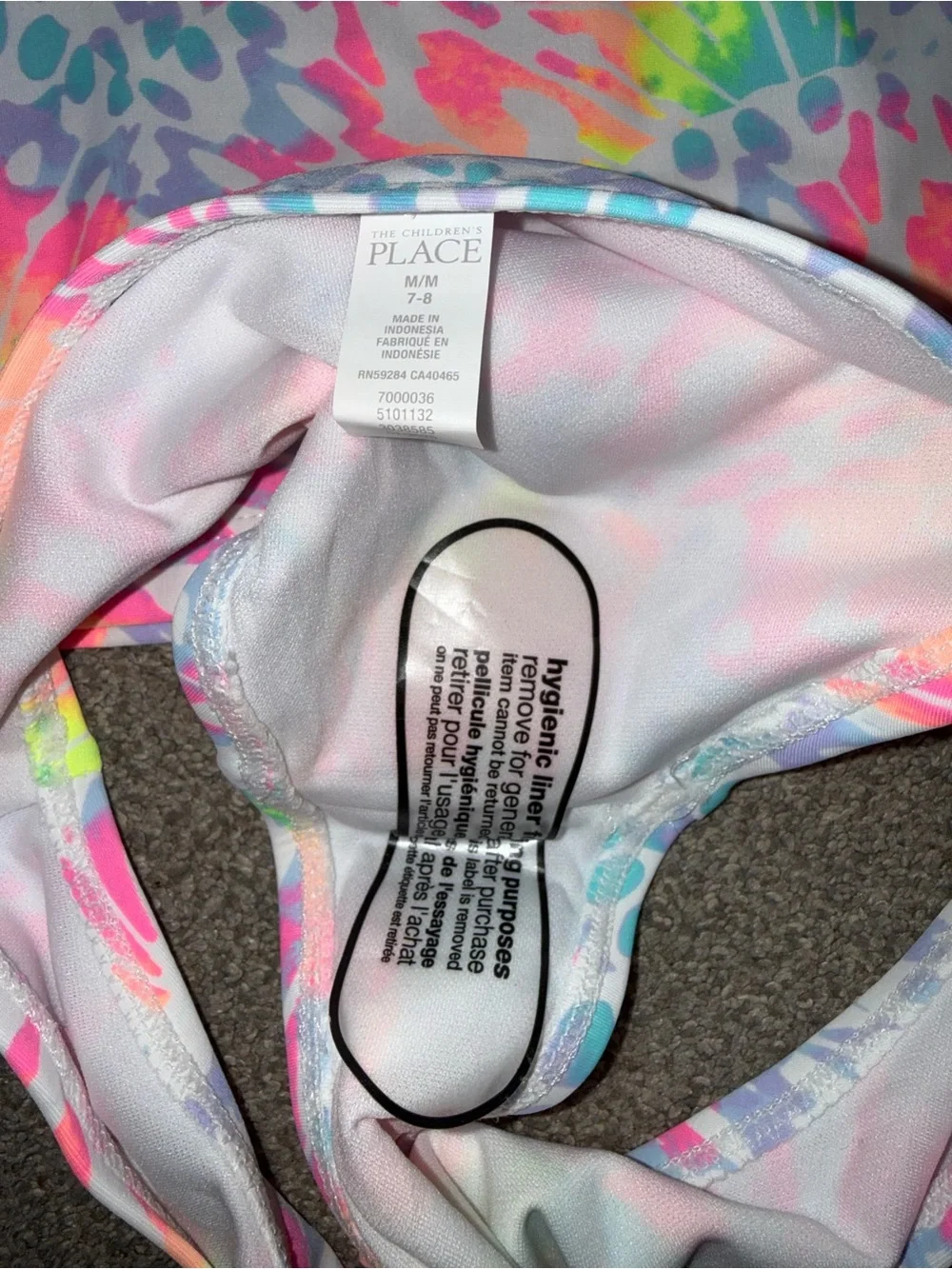 The Children's Place Neon Tie-Dye Tankini - Pink, Yellow, Green, Blue